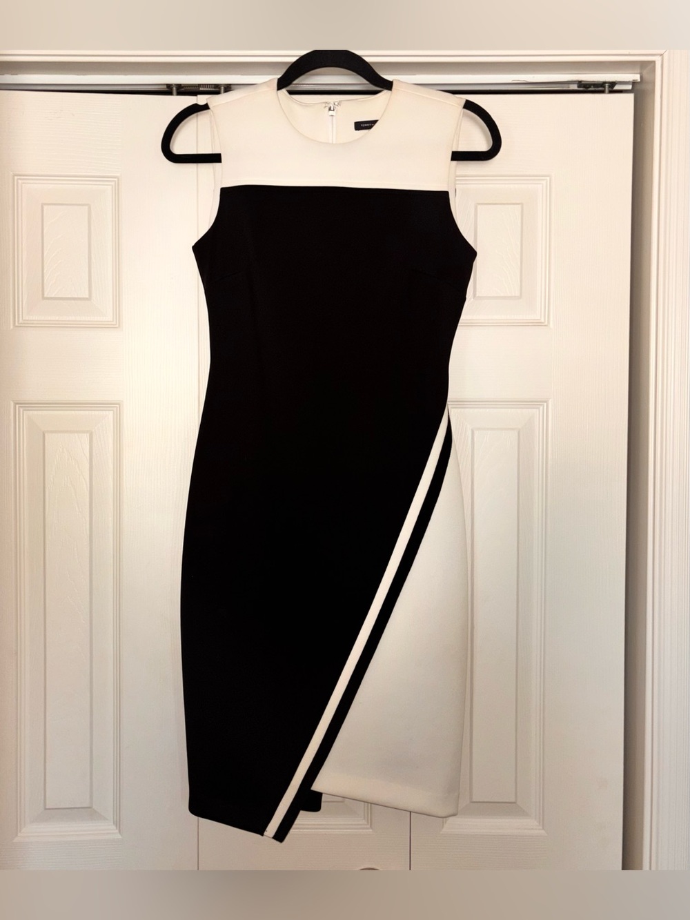 Tommy Hilfiger Black & White Colorblock Midi Dress